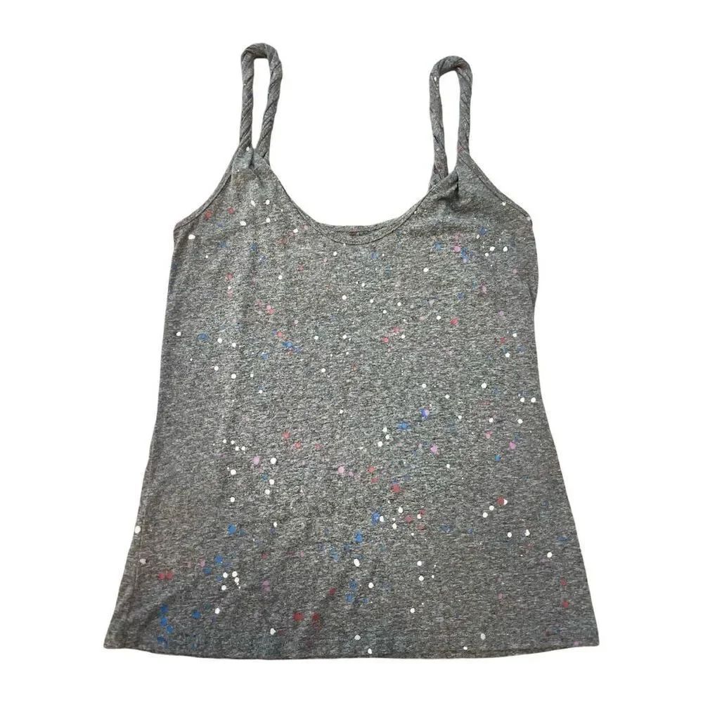 Current/Elliott Women's Grey Spaghetti Strap Tank Top Casual Summer Size 0